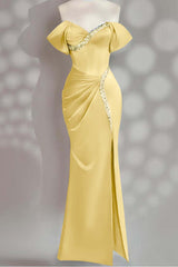 Sleeveless Off the Shoulder Long Mermaid Formal Dress With Beading