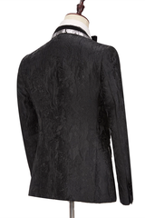 Newinlook David Stylish Black Double-Breasted Peaked Lapel Wedding Suit for Groom