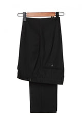 Newinlook Classic Stitching Velvet Shawl Lapel Black One-Button Formal Wedding Tailcoats