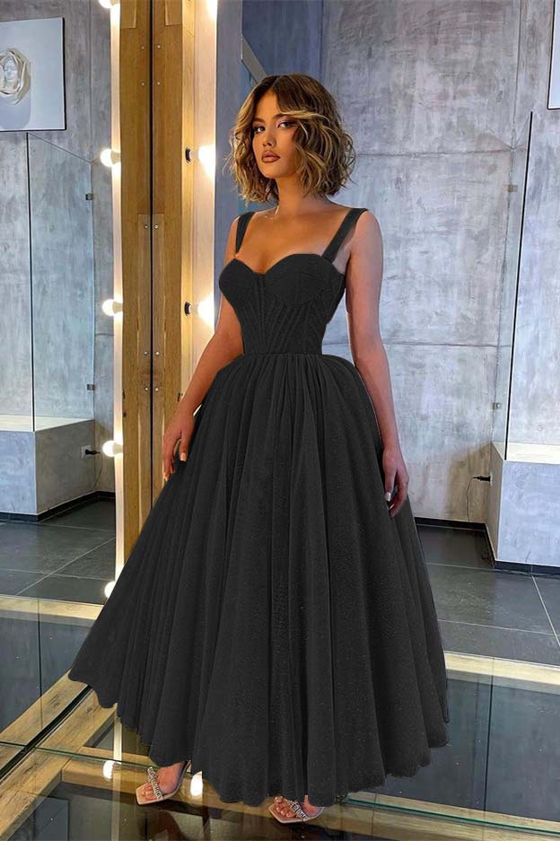 Chic Glittering Straps Sweetheart Sleeveless A Line Formal Dress With Sequins