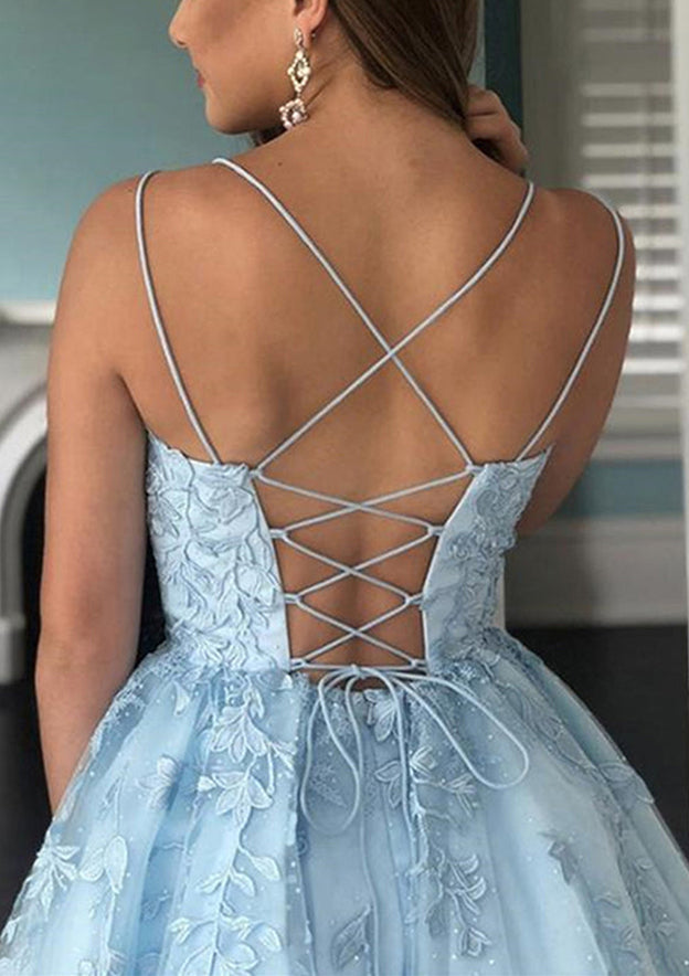 A-line Scoop Neck Lace Homecoming Dress With Beading