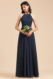 Elegant A-line Sleeveless V-Neck Ruffle Chiffon Lace Bridesmaid Dresses