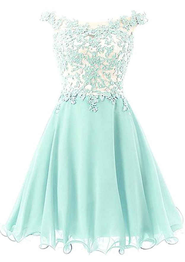 A-Line/Princess Off-The-Shoulder Short/Mini Tulle Cocktail Dress with Appliqued Beaded Detail