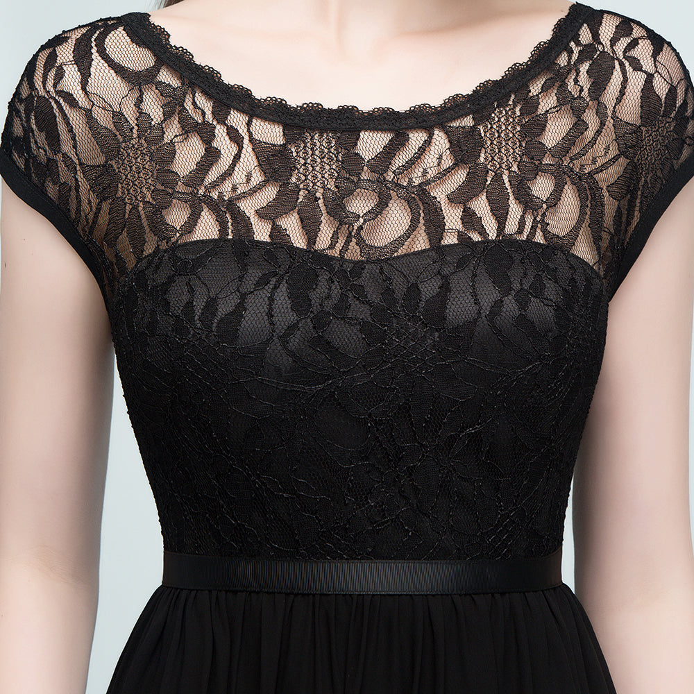 black lace junior bridesmaid dresses Azazie Bondi Junior
