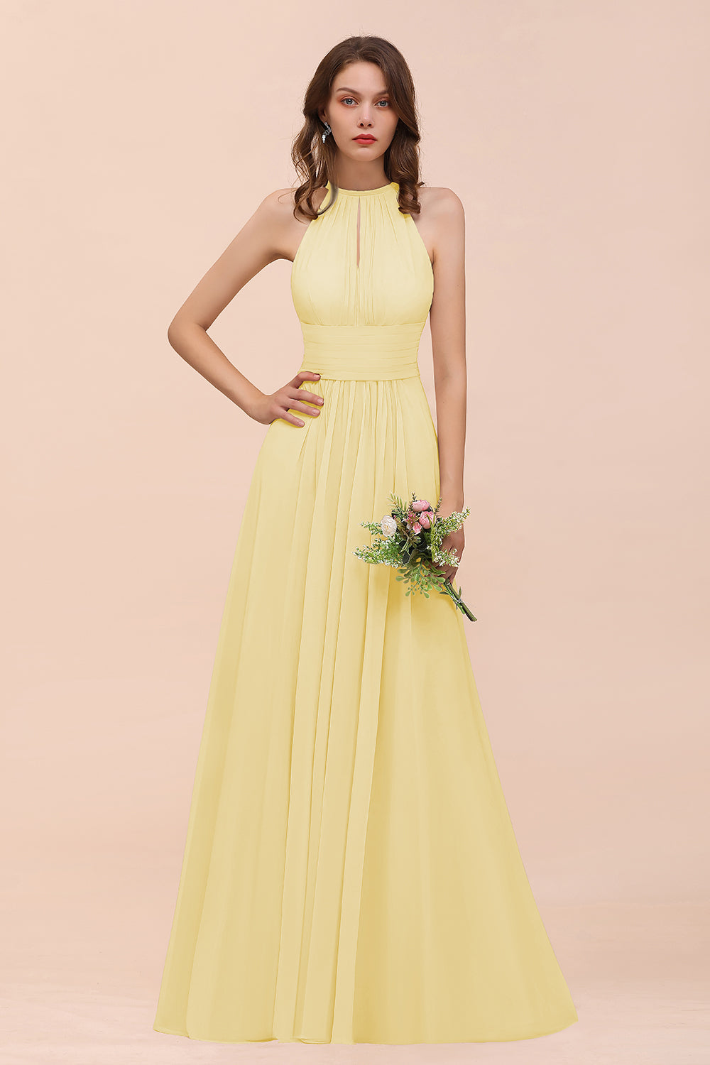 Elegant Chiffon Jewel Ruffle Champagne Affordable Bridesmaid Dresses Newinlook Elegant Chiffon Jewel Ruffle Champagne Affordable Bridesmaid Dresses Newinlook
