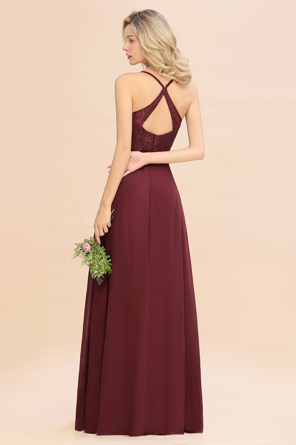 Elegant CrissCross Back Burgundy Lace Bridesmaid Dresses With Spaghett Newinlook Elegant CrissCross Back Burgundy Lace Bridesmaid Dresses With Spaghett Newinlook