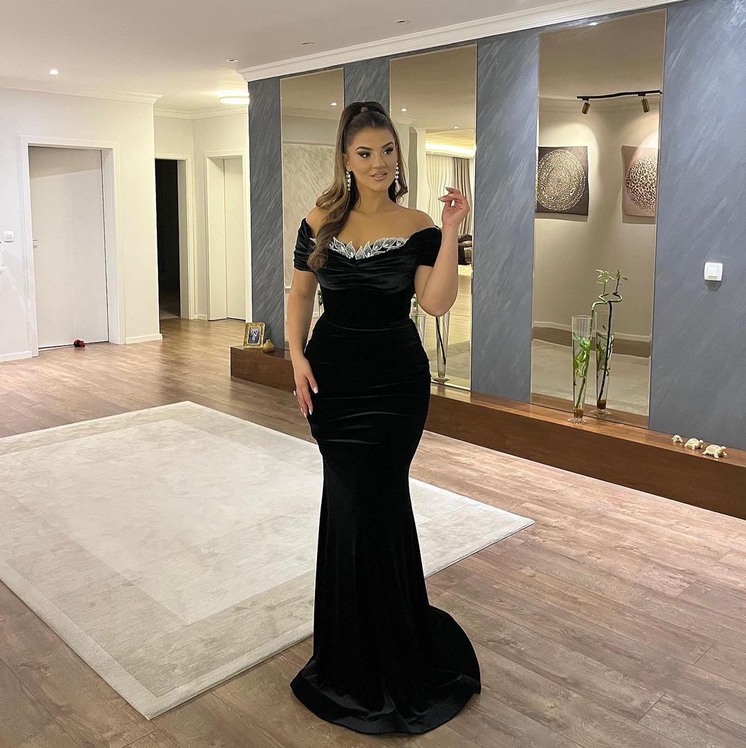 Elegant Floor-Length Sweetheart Off-The-Shoulder Black Mermaid Prom Dr Newinlook Elegant Floor-Length Sweetheart Off-The-Shoulder Black Mermaid Prom Dr Newinlook