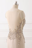 Elegant Jewel Sleeveless Mermaid Prom Dresses with Pearls Online