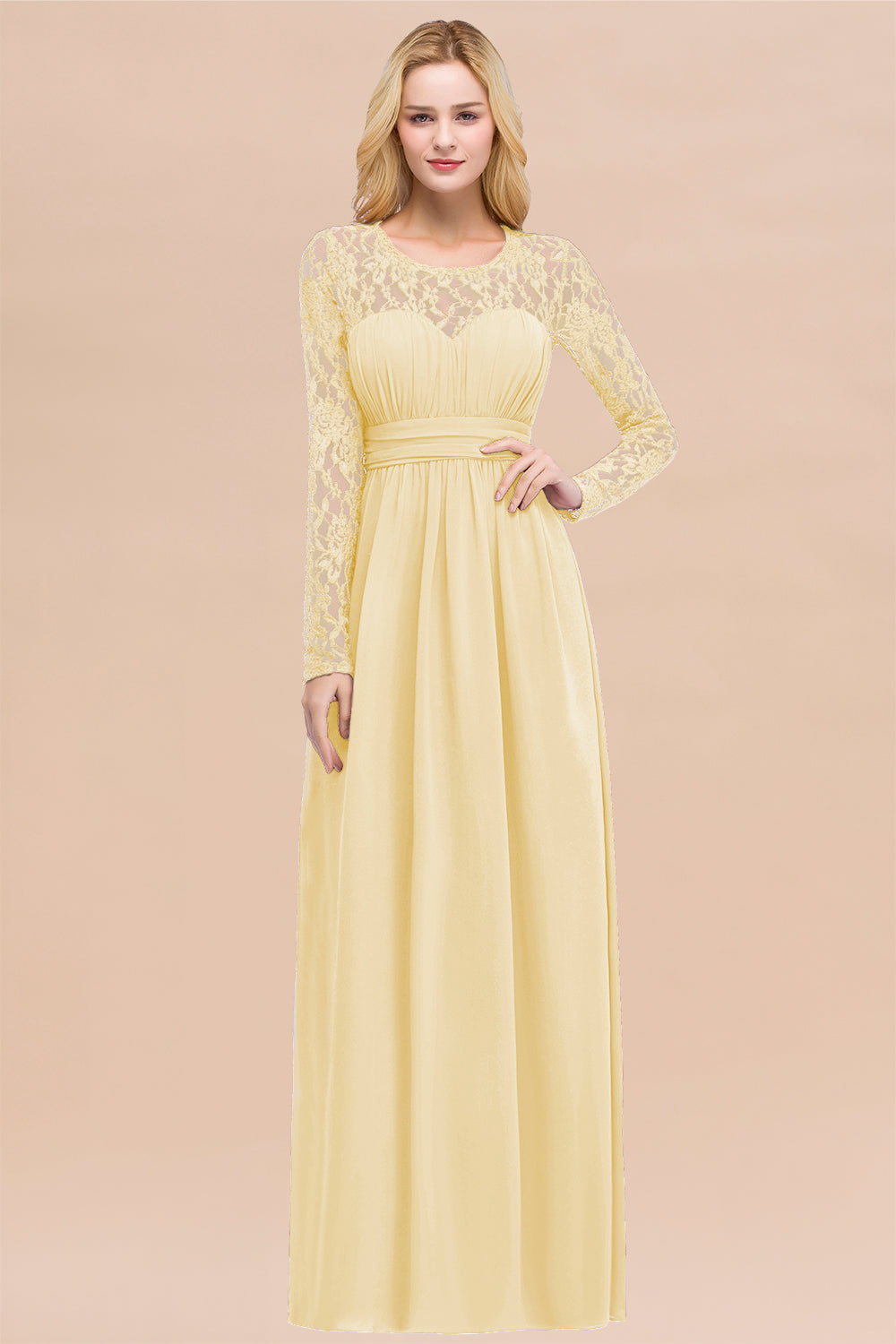 Elegant Lace Burgundy Bridesmaid Dresses Online with Long Sleeves