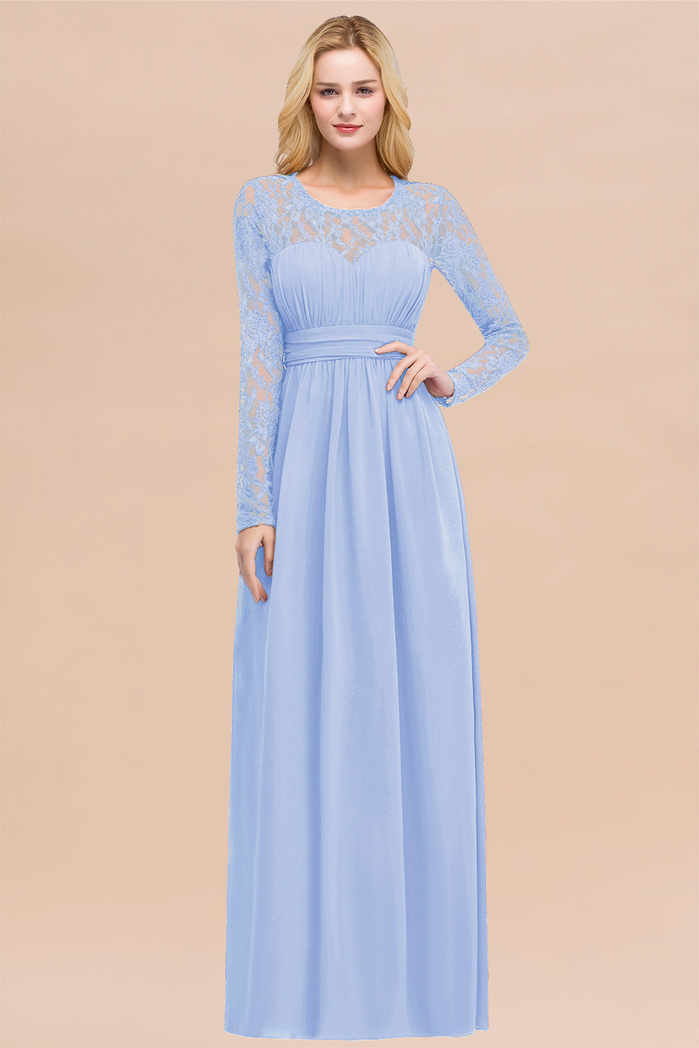 Elegant Lace Burgundy Bridesmaid Dresses Online with Long Sleeves