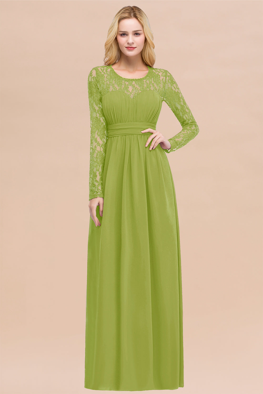 Elegant Lace Burgundy Bridesmaid Dresses Online with Long Sleeves