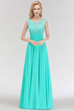 Elegant Lace Jewel Sleeveless Dusty Rose Bridesmaid Dress Online