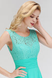 Elegant Lace Jewel Sleeveless Dusty Rose Bridesmaid Dress Online