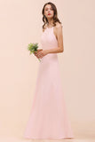 Elegant Lace Spaghetti Straps Affordable Long Bridesmaid Dress