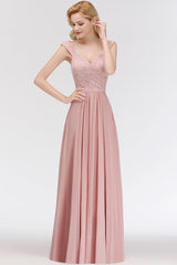 Elegant Lace Sweetheart Bridesmaid Dress Online Dusty Rose Chiffon Wedding Party Dress