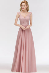 Elegant Lace Sweetheart Bridesmaid Dress Online Dusty Rose Chiffon Wedding Party Dress