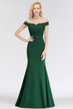 Elegant Mermaid Off-the-Shoulder Burgundy Bridesmaid Dresses with Lace