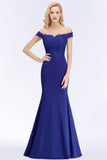 Elegant Mermaid Off-the-Shoulder Burgundy Bridesmaid Dresses with Lace