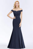 Elegant Mermaid Off-the-Shoulder Burgundy Bridesmaid Dresses with Lace