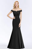 Elegant Mermaid Off-the-Shoulder Burgundy Bridesmaid Dresses with Lace