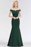 Elegant Mermaid Off-the-Shoulder Burgundy Bridesmaid Dresses with Lace