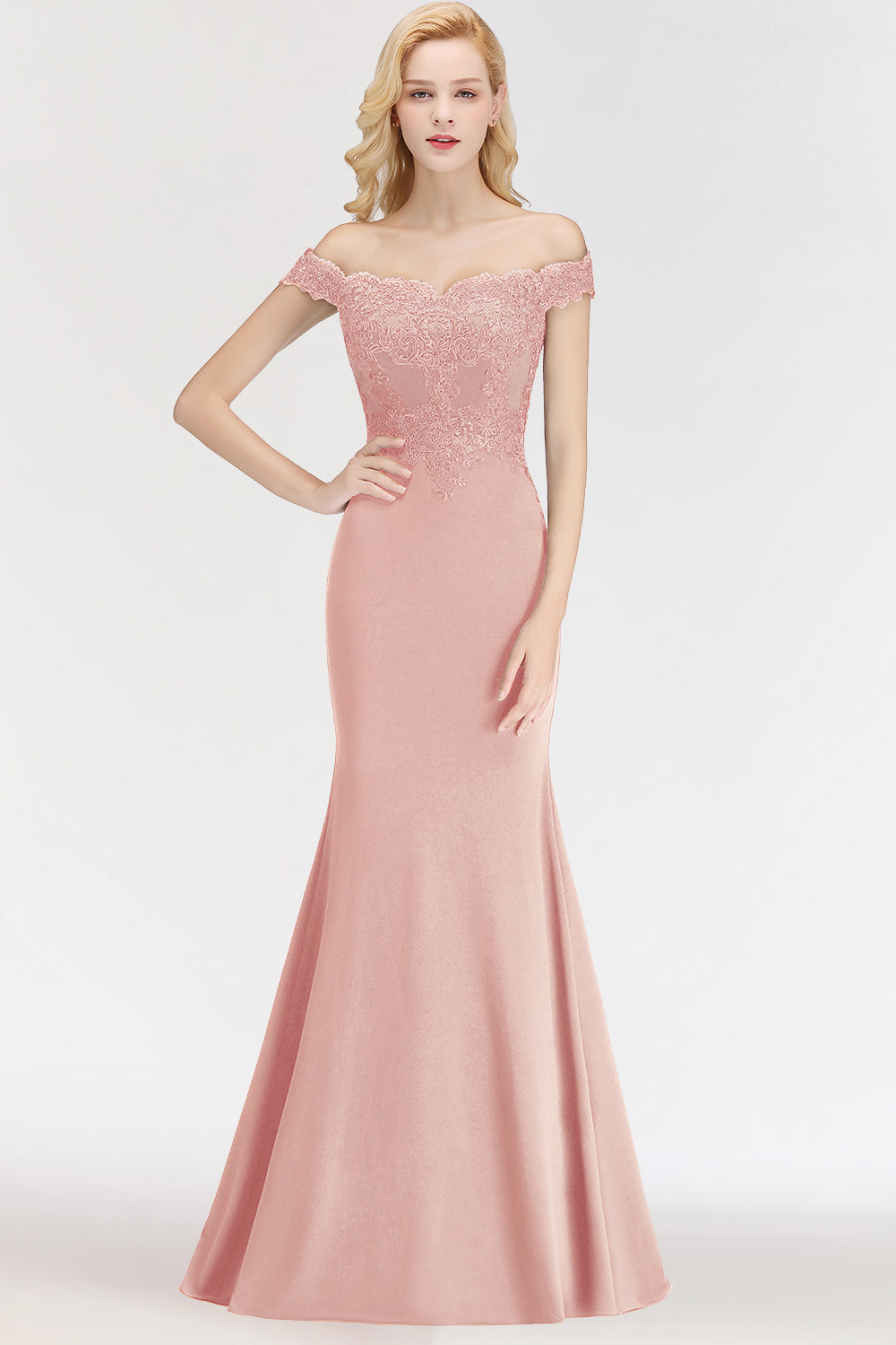 Elegant Mermaid Off-the-Shoulder Burgundy Bridesmaid Dresses with Lace