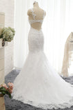 Elegant Straps Sweetheart Lace Wedding Dress Sexy Backless Sleeveless Appliques Bridal Gowns with Beadings