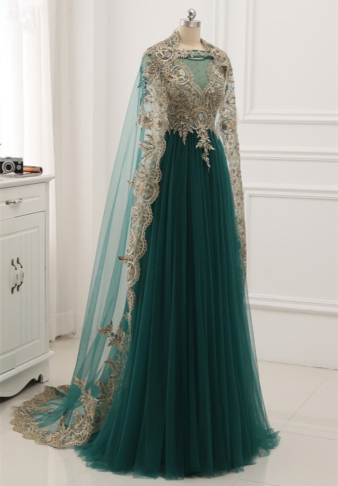 Elegant Tulle Jewel Beading Appliques Prom Dresses with Ruffles Online