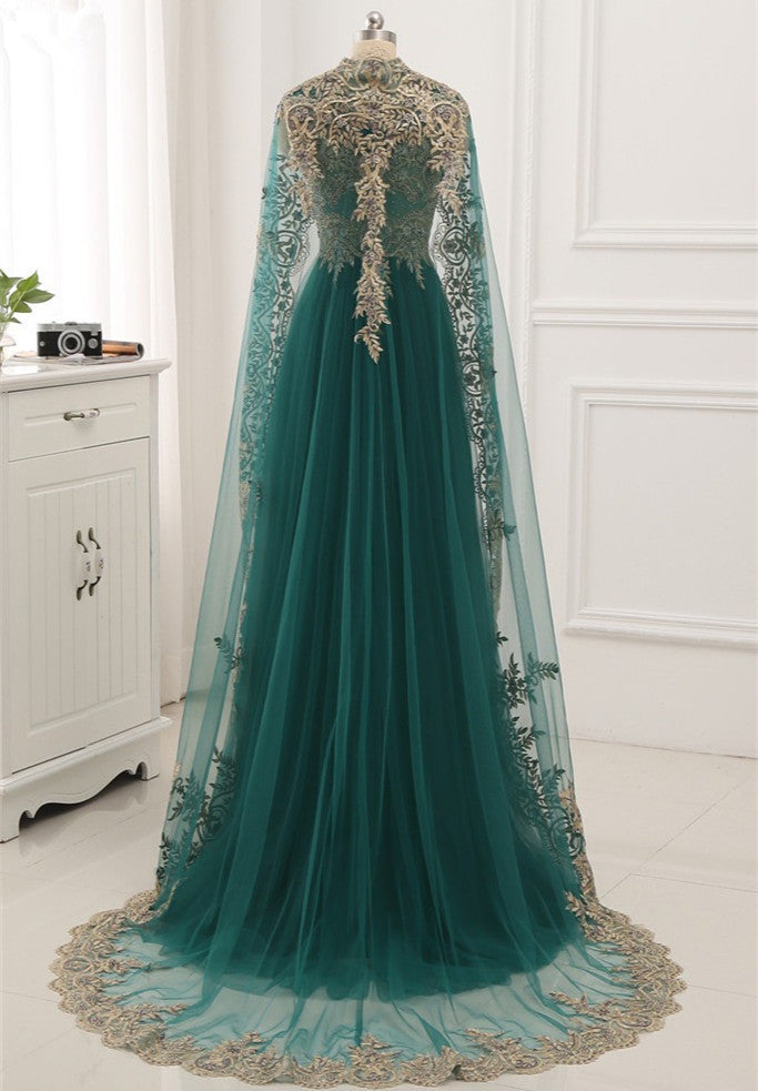 Elegant Tulle Jewel Beading Appliques Prom Dresses with Ruffles Online