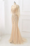 Elegant Tulle Jewel Beadings Mermaid Prom Dresses with Ruffles Online