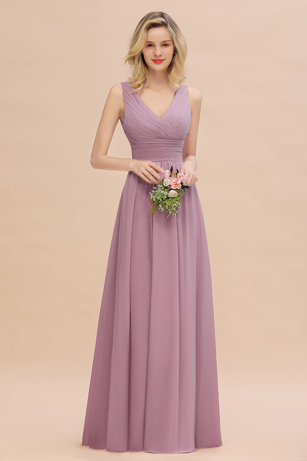 rose violet bridesmaid dresses Azazie Everett Junior Bridesmaid Dress in Dusty Rose