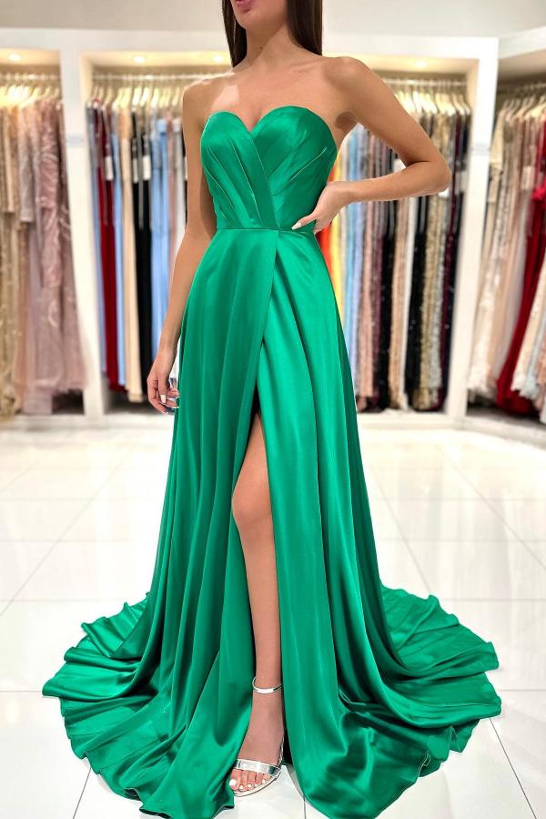Emerald Green Prom Dress Sweetheart Long With Slit Newinlook Emerald Green Prom Dress Sweetheart Long With Slit Newinlook