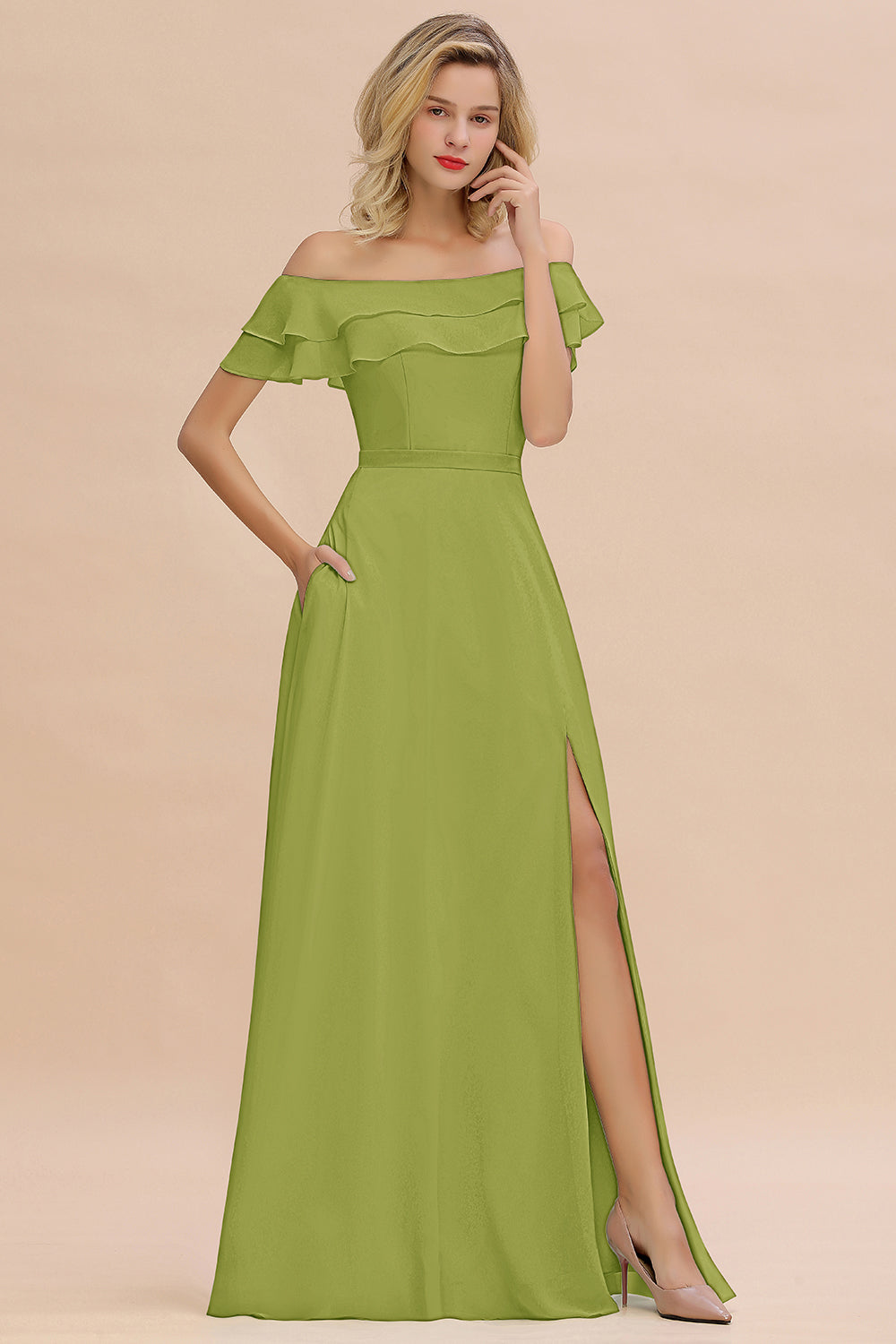 Exquisite Off-the-shoulder Slit Mint Green Bridesmaid Dresses With Poc Newinlook Exquisite Off-the-shoulder Slit Mint Green Bridesmaid Dresses With Poc Newinlook