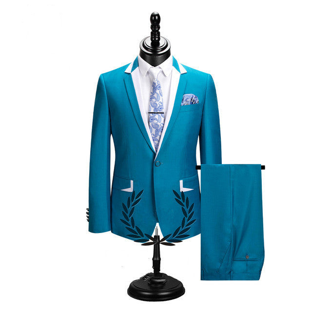 Newinlook Glamorous Slim Fit Business Casual Prom Suit with Notched Lapel