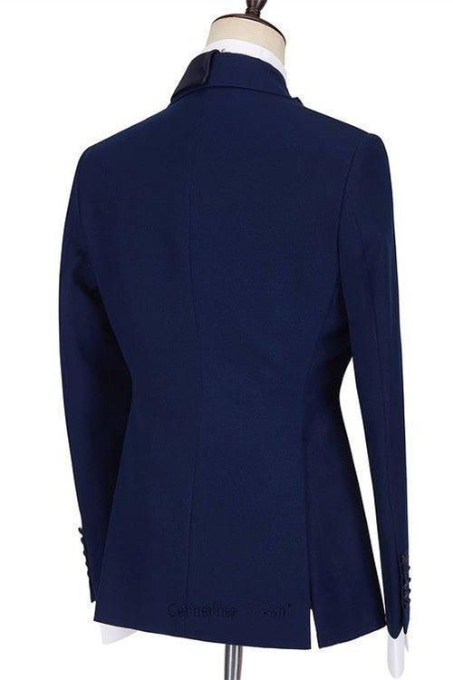 Newinlook Fashionable Dark Navy Formal Dinner Suit with Peaked Lapel
