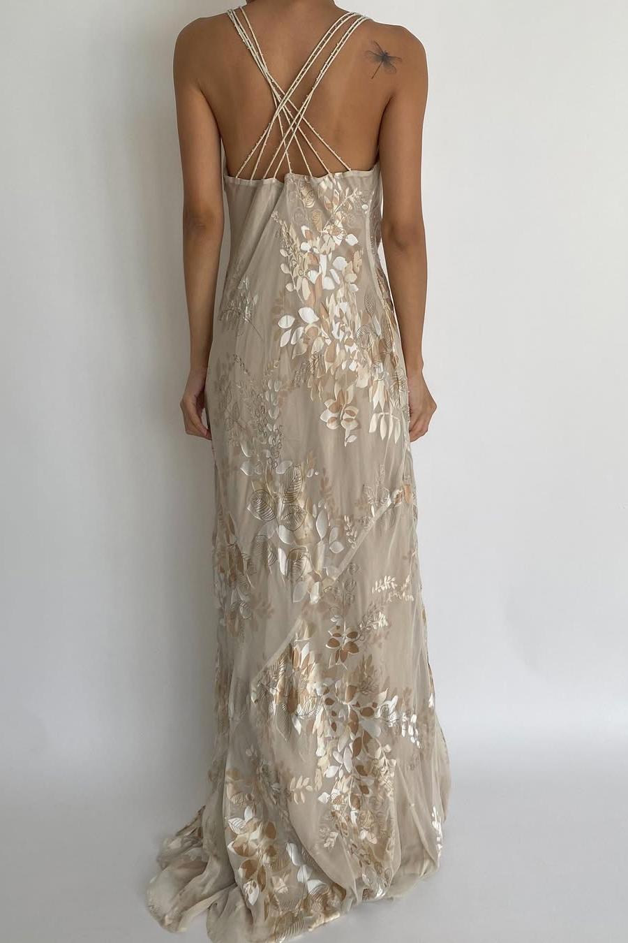 Spaghetti Strap Sleeveless Long Mermaid Formal Dress With Appliques