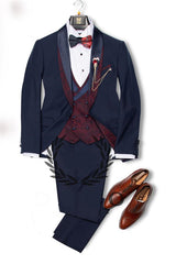 Newinlook New Black Prom Outfits for Men Three Pieces with Notched Lapel