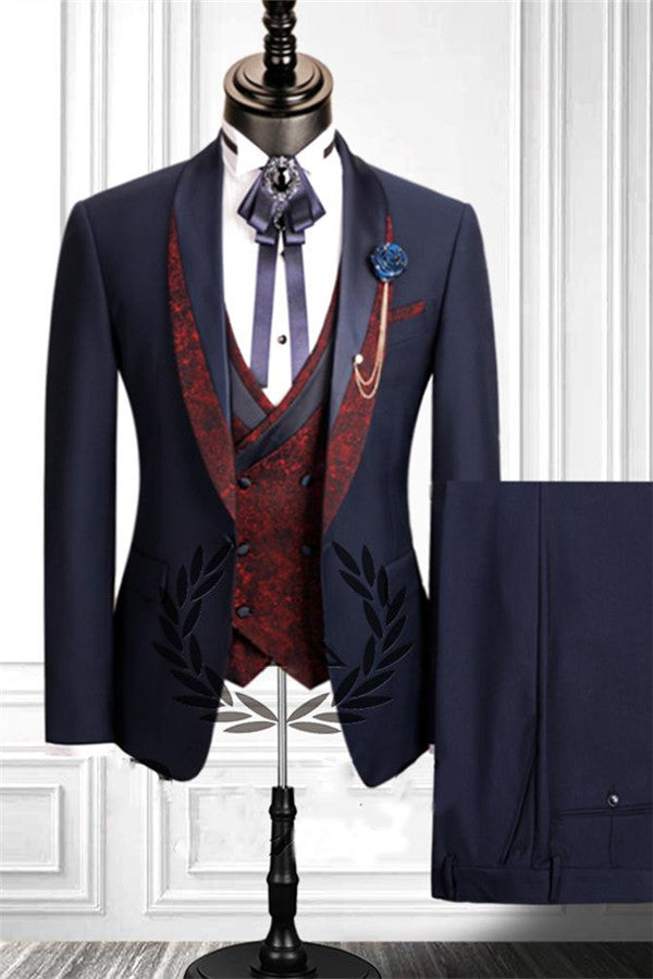 Newinlook New Black Prom Outfits for Men Three Pieces with Notched Lapel