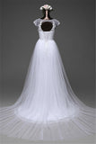 Glamorous Lace Jewel White Mermaid Wedding Dresses with Beadings Online