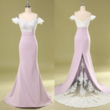 Glamorous Off-the-Shoulder Mermaid Bridesmaid Dress Lace