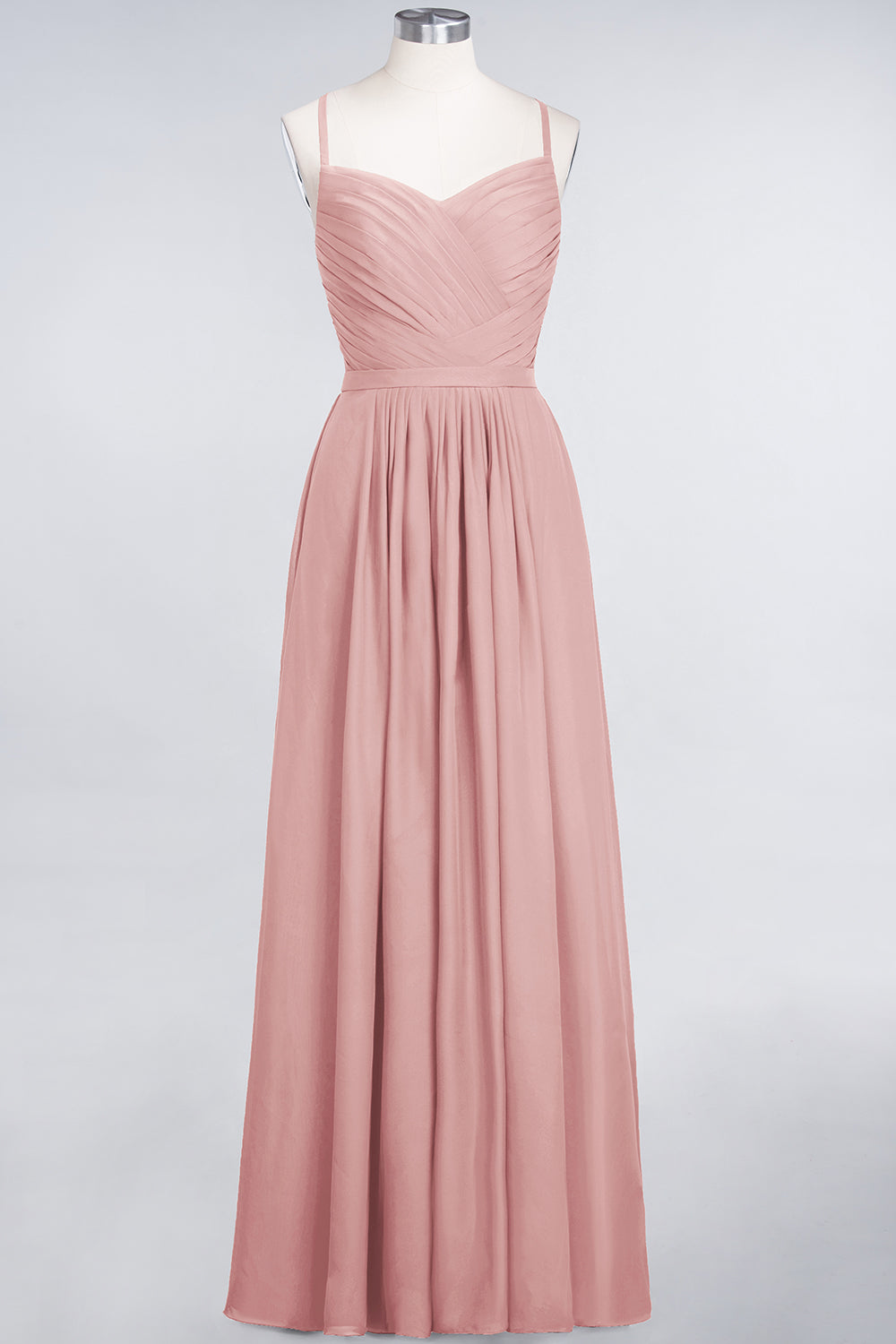 Glamorous Spaghetti Straps Sweetheart Ruffle Chiffon Bridesmaid Dress Online