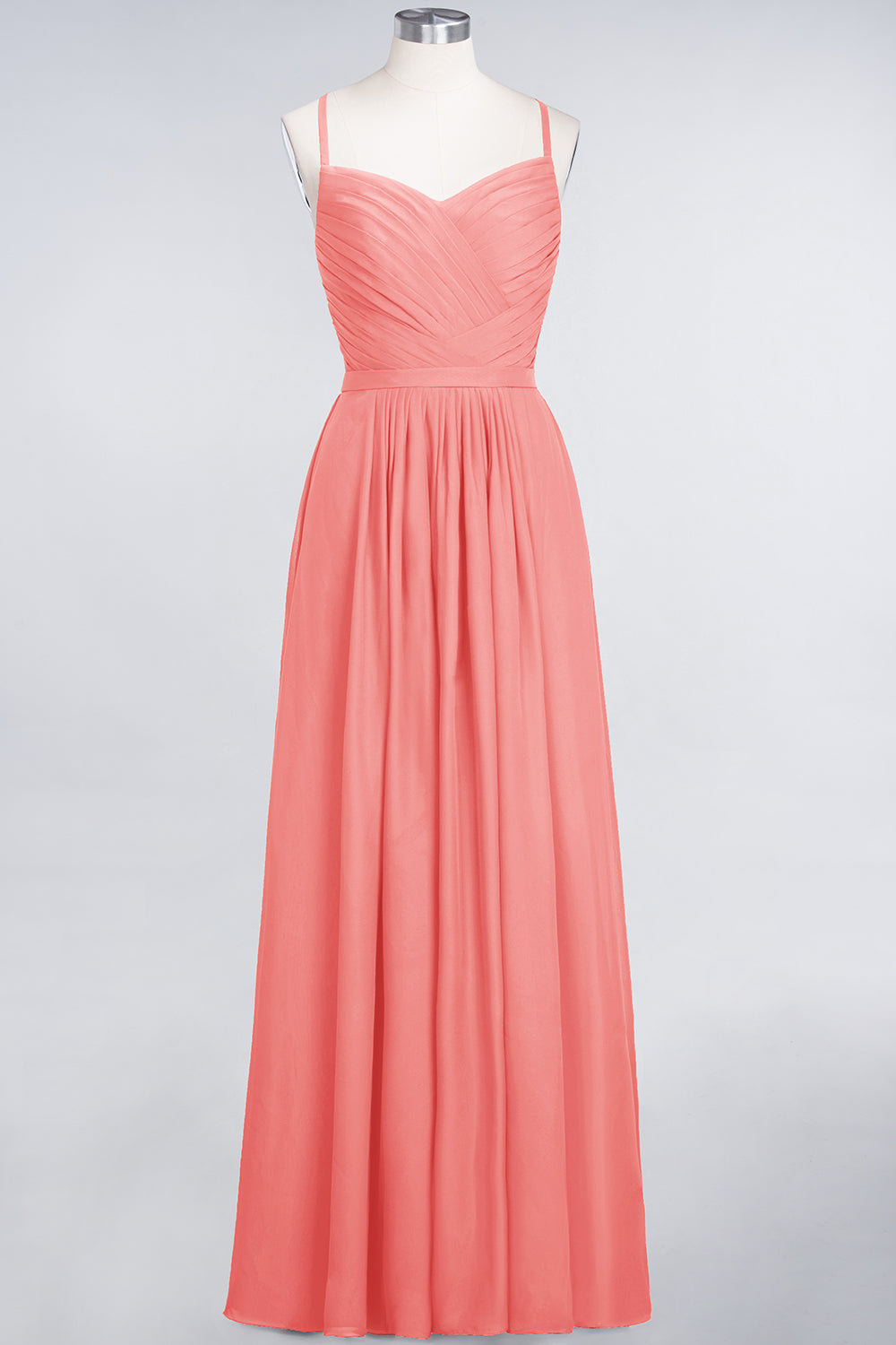 Glamorous Spaghetti Straps Sweetheart Ruffle Chiffon Bridesmaid Dress Online