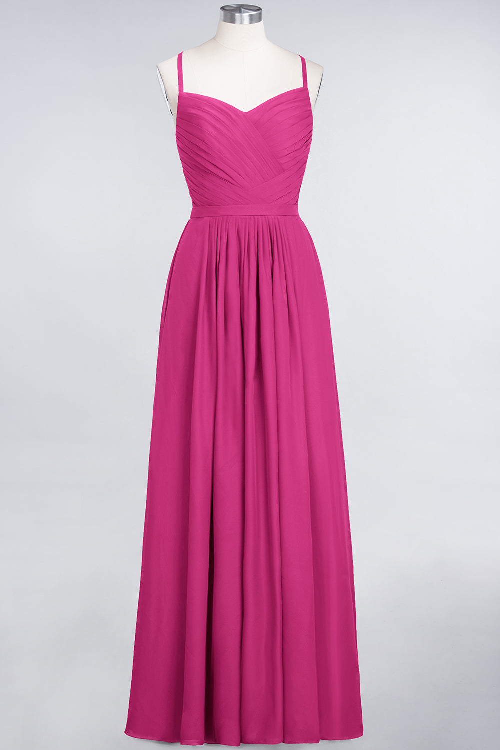Glamorous Spaghetti Straps Sweetheart Ruffle Chiffon Bridesmaid Dress Online