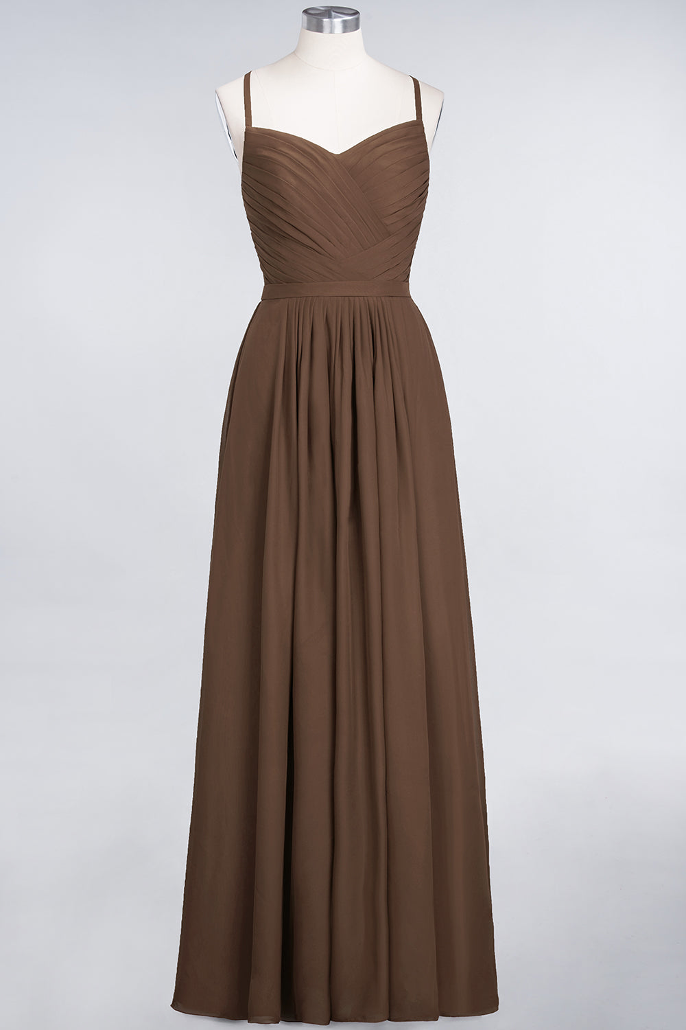 Glamorous Spaghetti Straps Sweetheart Ruffle Chiffon Bridesmaid Dress Online