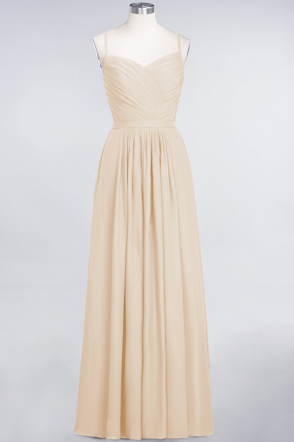 Glamorous Spaghetti Straps Sweetheart Ruffle Chiffon Bridesmaid Dress Online