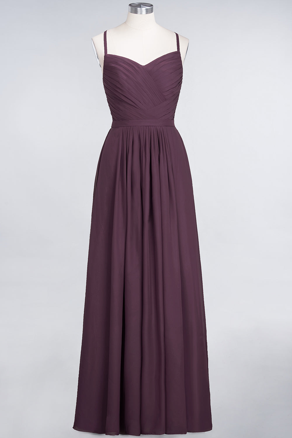 Glamorous Spaghetti Straps Sweetheart Ruffle Chiffon Bridesmaid Dress Online