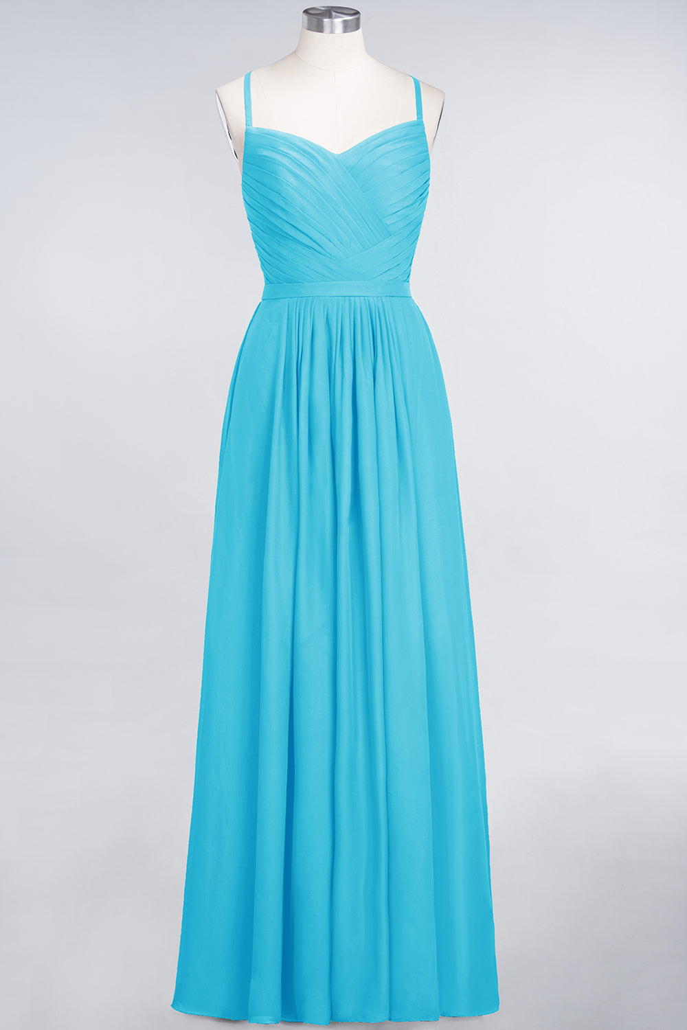 Glamorous Spaghetti Straps Sweetheart Ruffle Chiffon Bridesmaid Dress Online