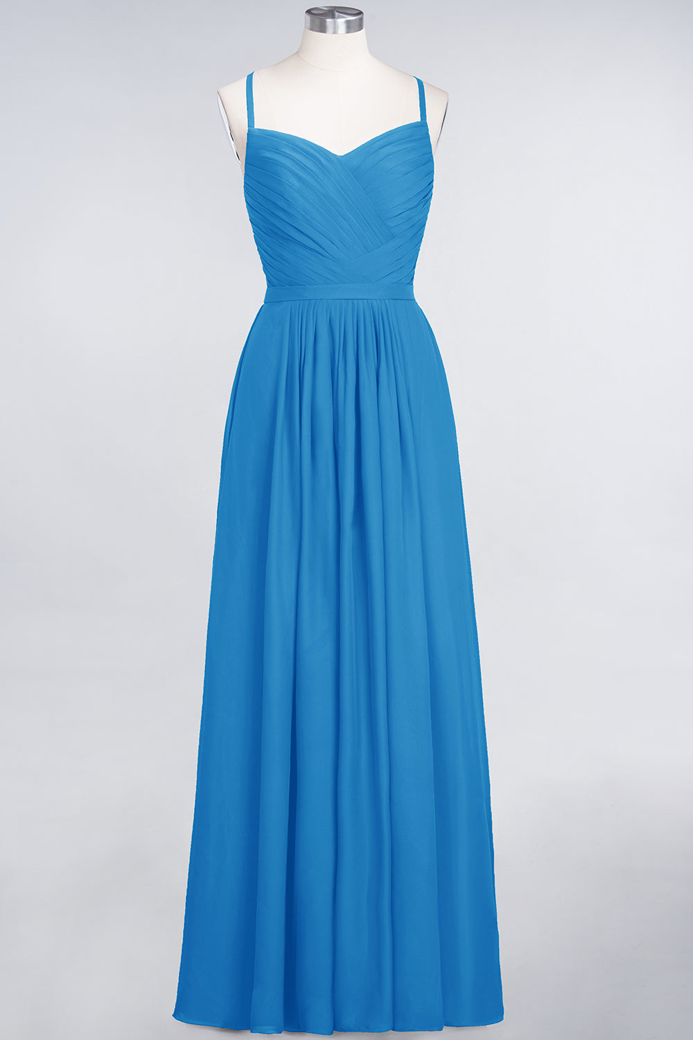 Glamorous Spaghetti Straps Sweetheart Ruffle Chiffon Bridesmaid Dress Online