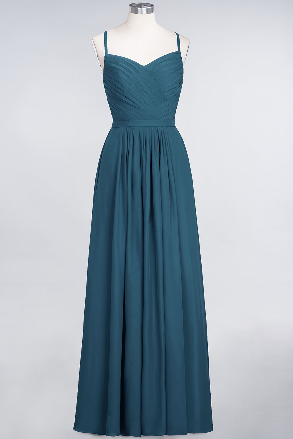 Glamorous Spaghetti Straps Sweetheart Ruffle Chiffon Bridesmaid Dress Online