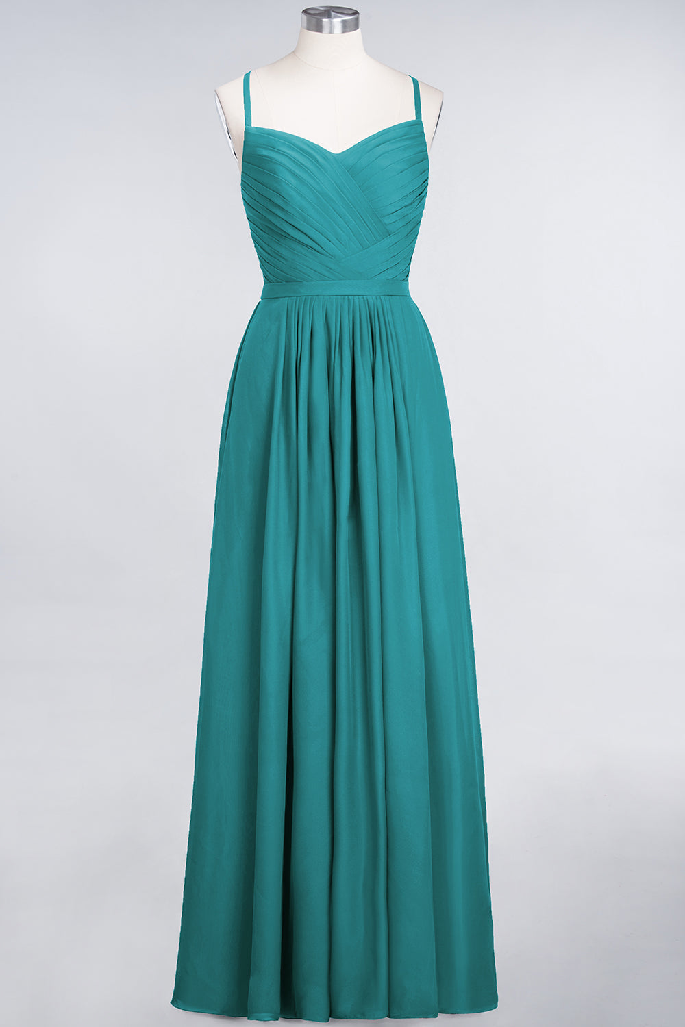 Glamorous Spaghetti Straps Sweetheart Ruffle Chiffon Bridesmaid Dress Online